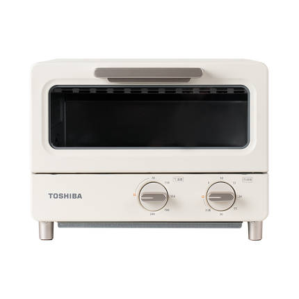 東芝 迷你電烤箱8L小容量 極簡設計 上下管均勻速熱 精準定時 ET-TD7080（杏色）