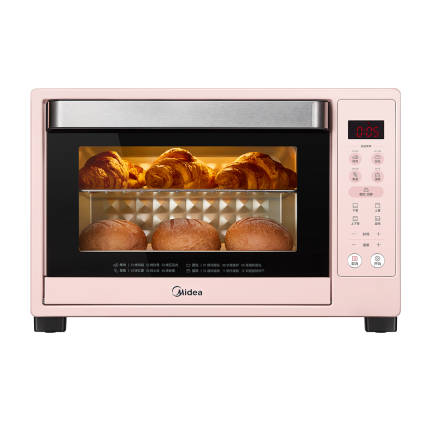 电烤箱 上下独立控温 粉色高颜值 精准控温 35L大容量 电子式烤箱 PT3505