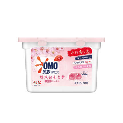 奥妙自然工坊樱花甜香柔护洗衣凝珠 400G