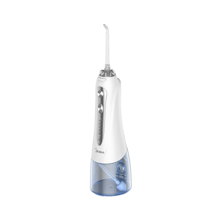 美的小蓝鲸冲牙器 便携式电动正畸口腔清洁水牙线 家用洗牙神器 银色 MC-BJ0101
