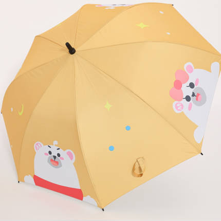 熊小美弯柄雨伞(黄色)