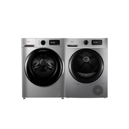 【洗烘套裝】美的洗衣機熱泵烘干機干衣組合MG100VT707WDY+MH100VTH707WY