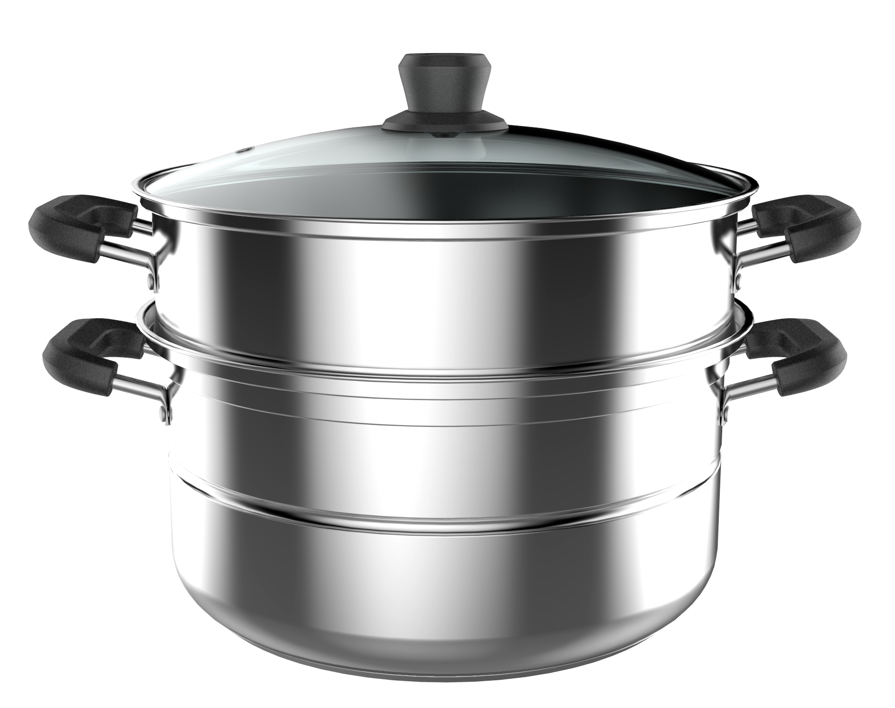 大蒸锅 食品级接触材质 可视玻璃盖 多功能两层  T1 