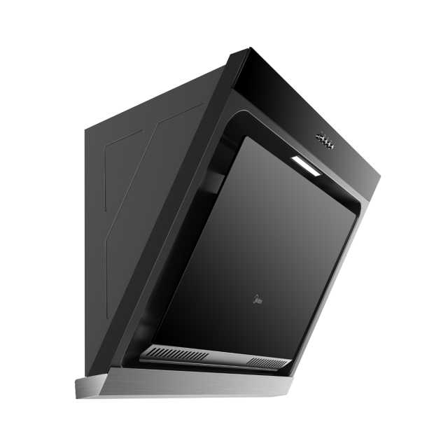 美的油烟机CXW-200-J30侧吸型 黑晶镜面 立体环吸 下置吸烟口 