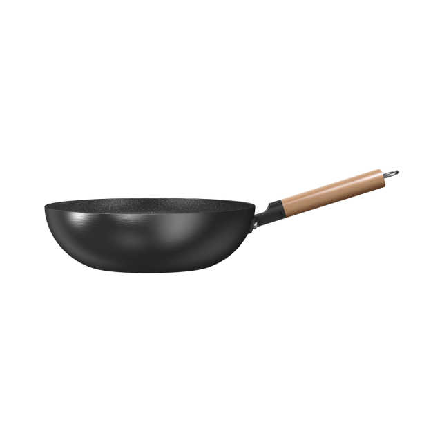 炊具 轻烟少油 原木手柄 麦饭石色涂层 燃磁通用 MP-CL30T1