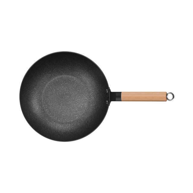 炊具 轻烟少油 原木手柄 麦饭石色涂层 燃磁通用 MP-CL30T1