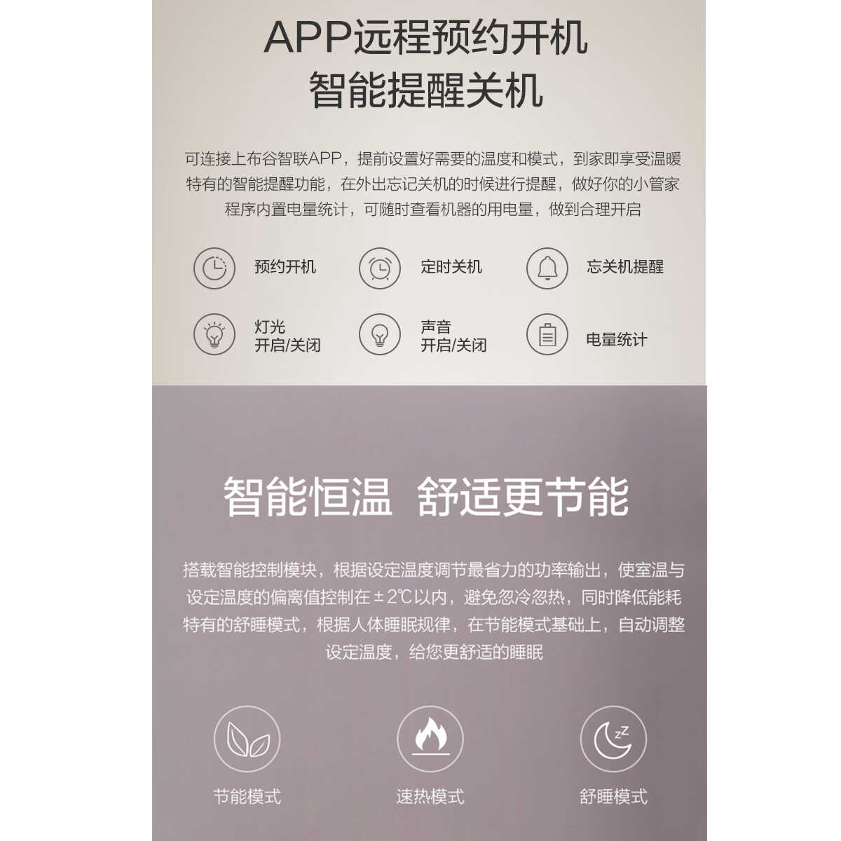 布谷(BUGU) 智能踢脚线取暖器/电暖器 取暖不干燥 居浴两用 BG-ND1