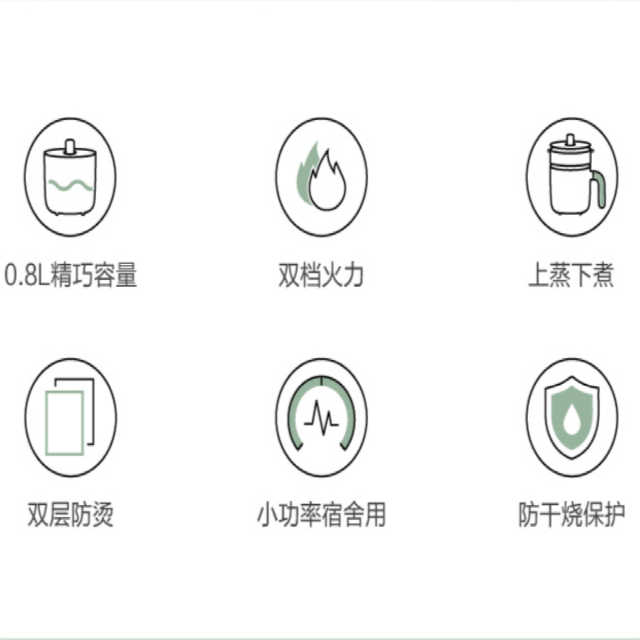 布谷(BUGU) 宿舍多功能电煮锅/火锅/小煮锅/蒸锅(不粘涂层/带蒸笼) BG-SP11T 绿