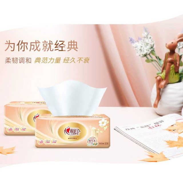 纸品清洗 【心相印】金装经典系列100抽塑装纸巾24包