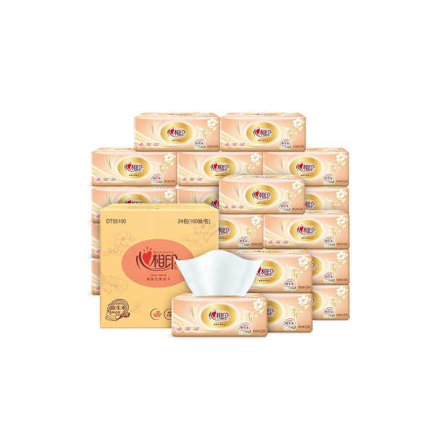 纸品清洗 【心相印】金装经典系列100抽塑装纸巾24包