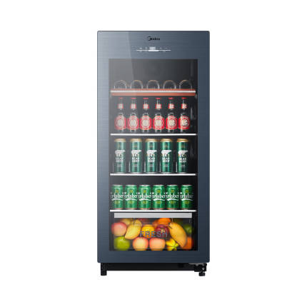 美的140升 饮料茶叶水果保鲜柜 家用客厅办公室冷藏柜冰吧小型冰箱 JC-140GEM