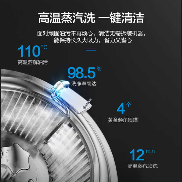 【蒸汽洗】吸油烟机 20m³大吸力 高温灭菌蒸汽洗 挥手智控 CXW-280-B67