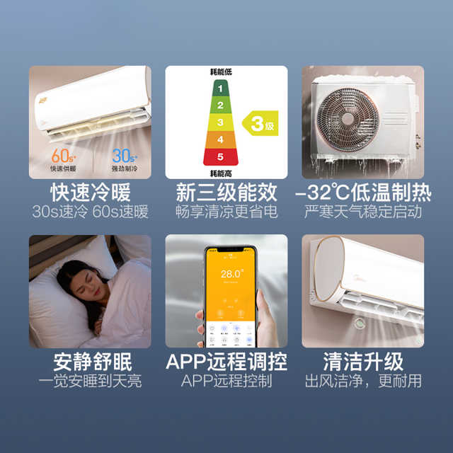 美的智弧大1.5匹变频冷暖新能效空调挂机 智能家电 KFR-35GW/N8MJA3
