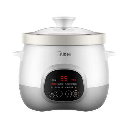 美的 电炖锅 MD-DG30E201 3L容量 可预约保温 白瓷内胆