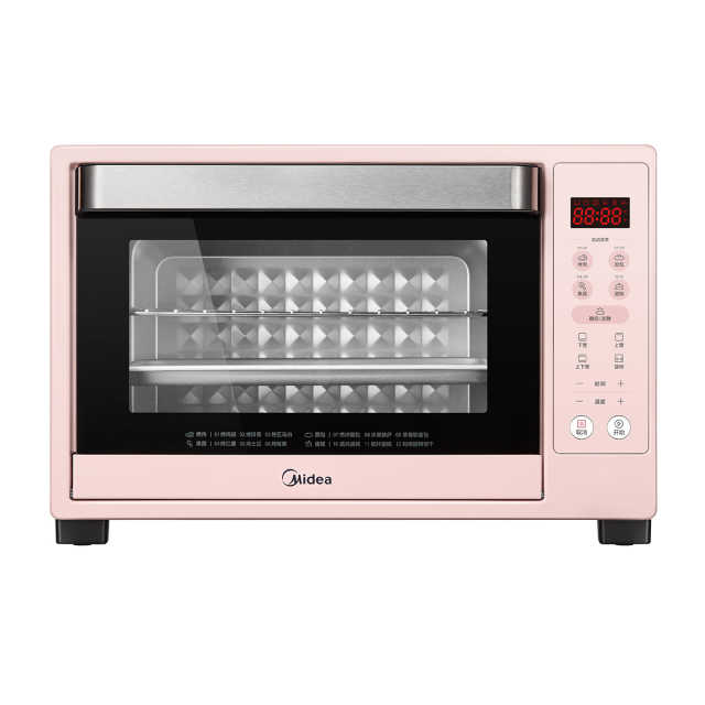 电烤箱 上下独立控温 粉色高颜值 精准控温 35L大容量 电子式烤箱 PT3505W