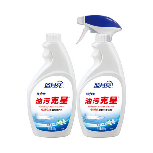 蓝月亮 油污清洁剂 强力去重油污免拆洗姜花香4瓶装 500g*2+500g补充装*2
