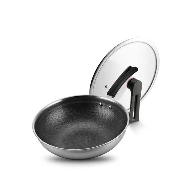 炒锅 MP-CJ32Wok503 冰川银 产品货号CJ32Wok503D 材质不锈钢