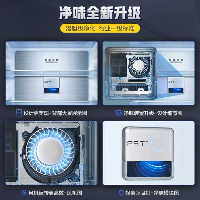 【19分钟急速净味】478L十字智能家电净味冰箱 风冷无霜 一级能效BCD-478WSPZM(E)