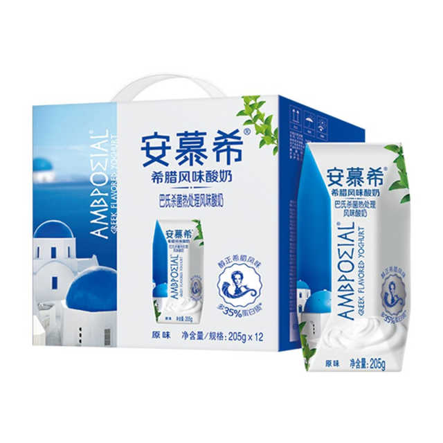 伊利 安慕希希腊风味常温酸奶原味205g*12盒