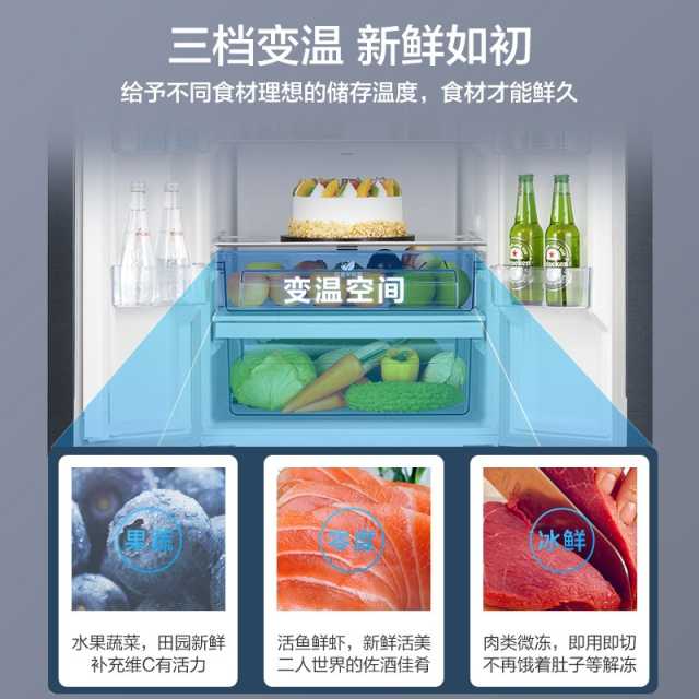 美的法式多门冰箱 321L 双变频一级能效 风冷无霜 BCD-321WFPM(E)