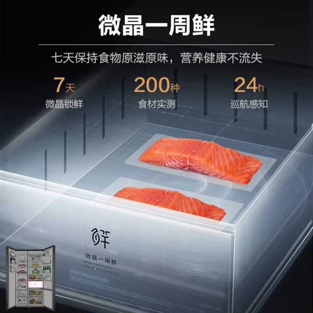【微晶系列】对开门大容量冰箱 一级变频 净味除菌 智能控湿BCD-609WKGPZM(E) 炭灰