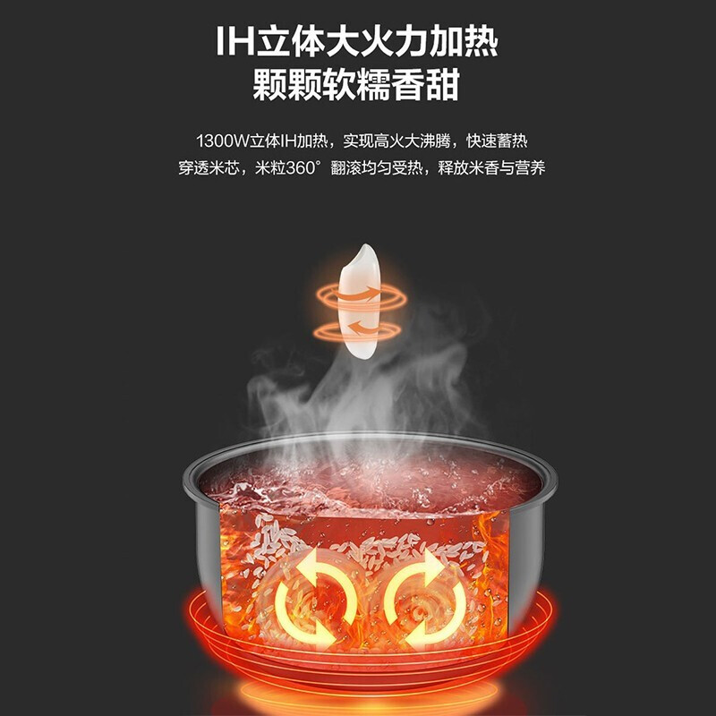 IH全智能电饭煲 4L活米增香 气旋去陈 一体化科技大屏 智能旋钮操作MB-FB40X9-319H