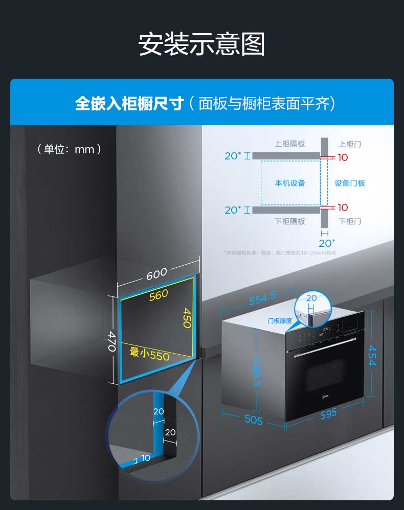 嵌入式微波炉安装图解图片