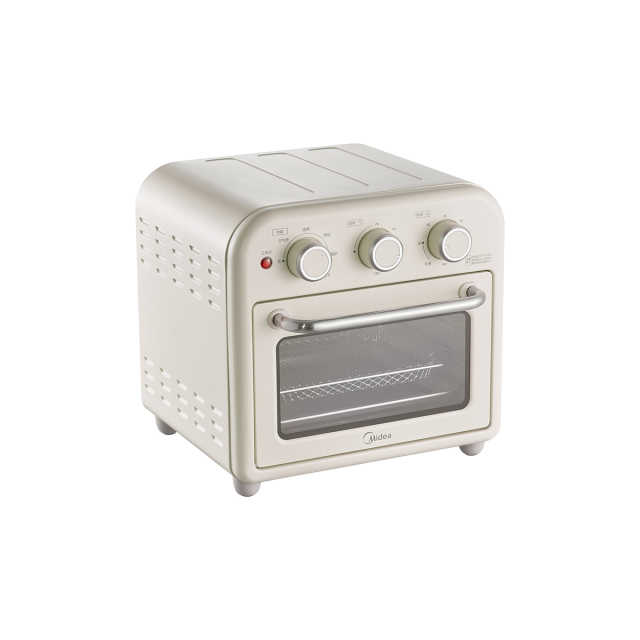 美的 空气炸电烤箱 高效脱脂 360度循环热风 15L 家用多功能PT1510杏色