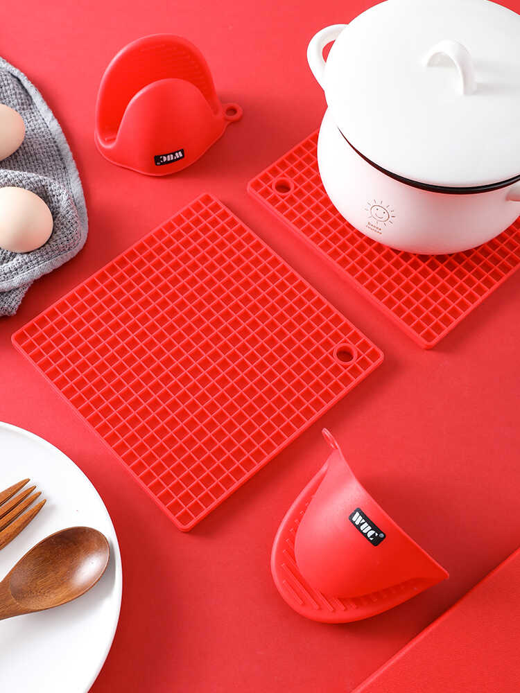 WUC硅胶隔热手套1对装（2只）