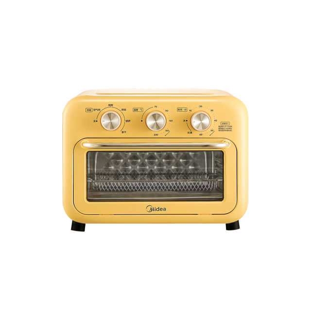 美的空气炸烤箱一体机小型家用 烘培炉空气炸锅电烤箱合一 PT1210 日光黄