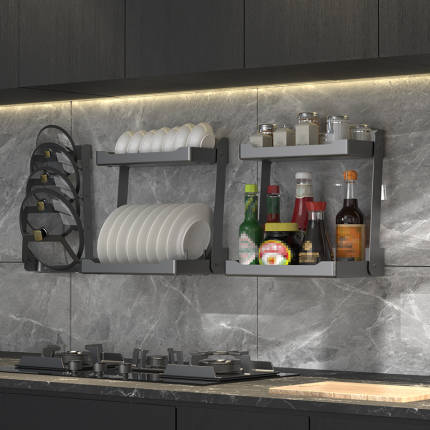 【MK厨房专业收纳】墙面折叠碗碟架 可免钉两种安装 强力承重 MKBW400TA