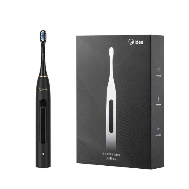 美的天幕黑电动牙刷M1 38000次/分钟高频振动声波 美白全自动软毛男女成人 充电 防水