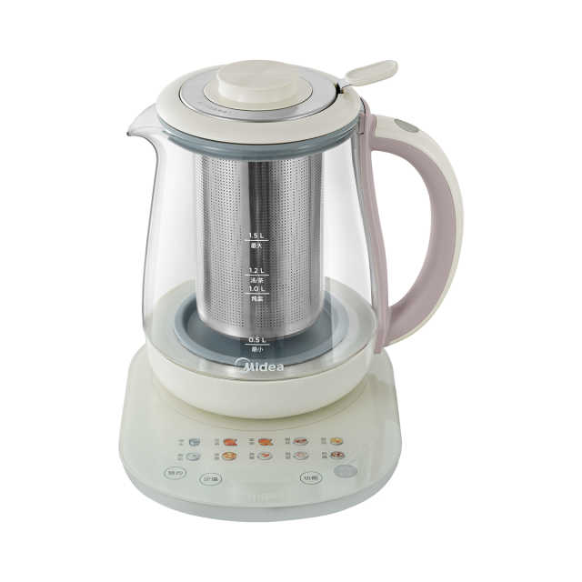 【净润系列】配茶蓝+炖盅+蛋架 1.5L养生壶  热沸防糊底 底部无胶圈 进口大金涂层YS04-T