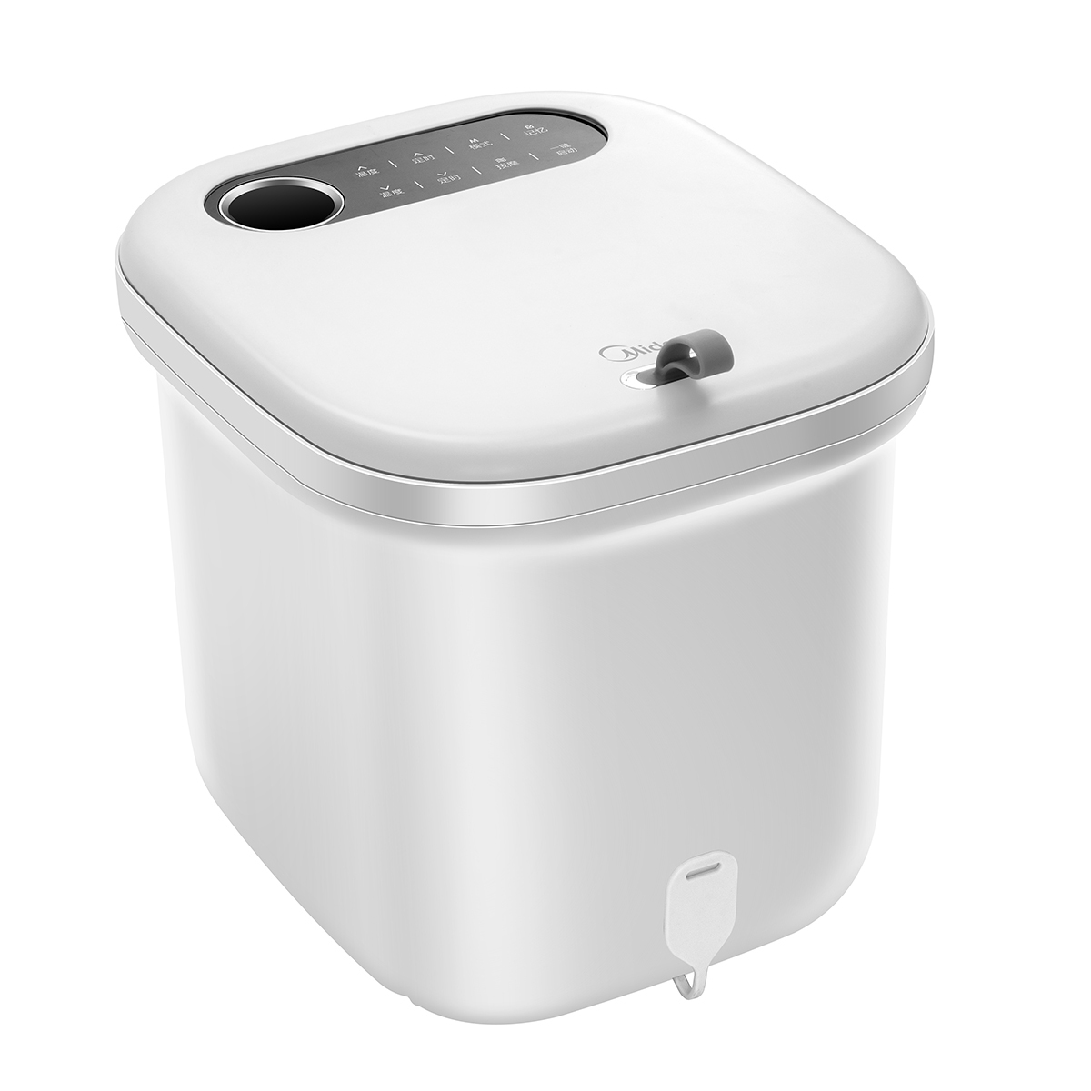 美的泡脚桶MK-AJ0202恒温足浴盆全自动加热恒温电动按摩足浴器家用洗脚盆 极地白