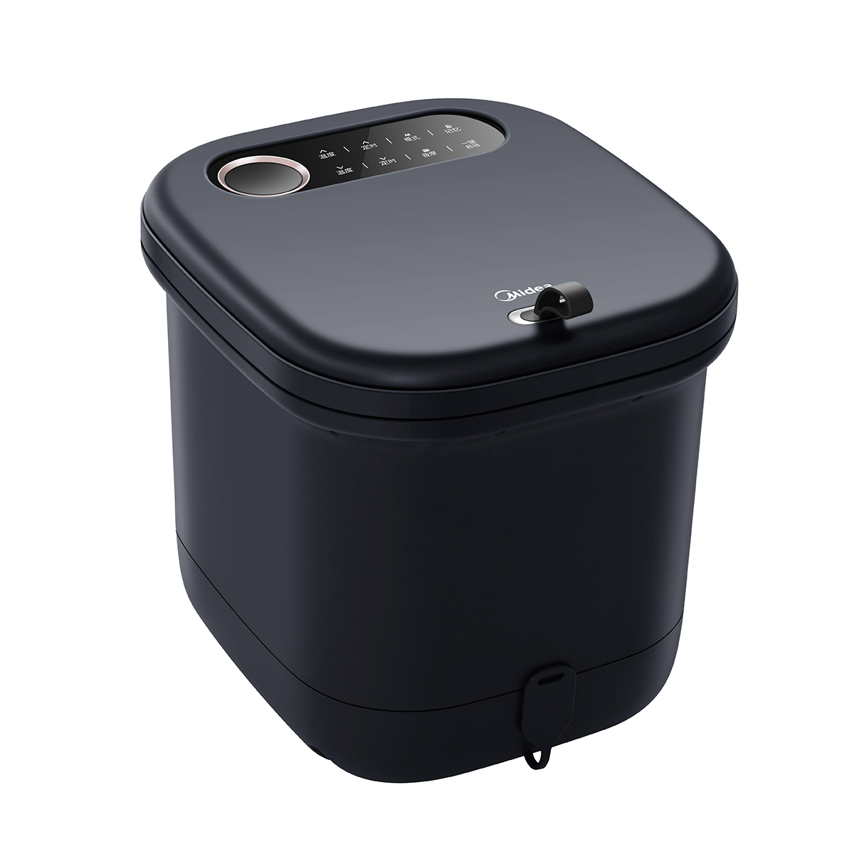 美的泡脚桶MK-AJ0201恒温足浴盆全自动加热恒温电动按摩足浴器家用洗脚盆 深空灰