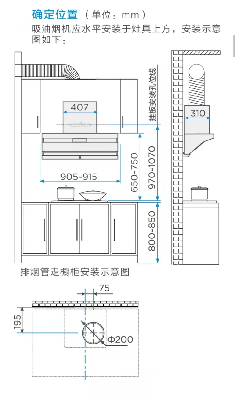 爱妻油烟机安装示意图图片