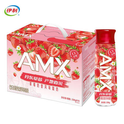 伊利 安慕希AMX丹东草莓奶昔风味酸奶230g*10瓶