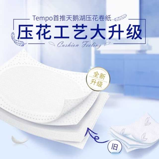 得宝(Tempo) 卷纸 4层*160g*16卷 有芯卷筒纸 卫生纸卷纸 天然无香(整箱销售)