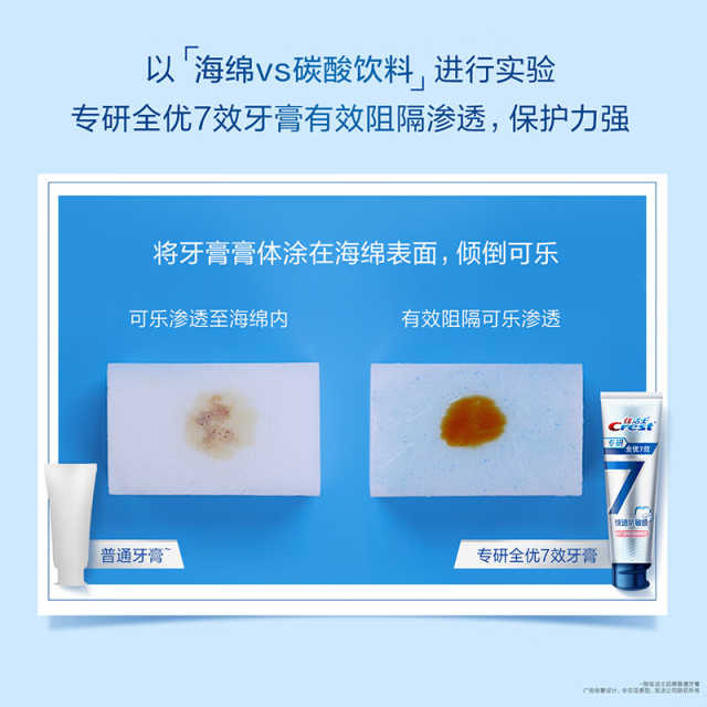 佳洁士专研全优7效快速抗敏牙膏120克+佳洁士全优7效牙刷两支超值装