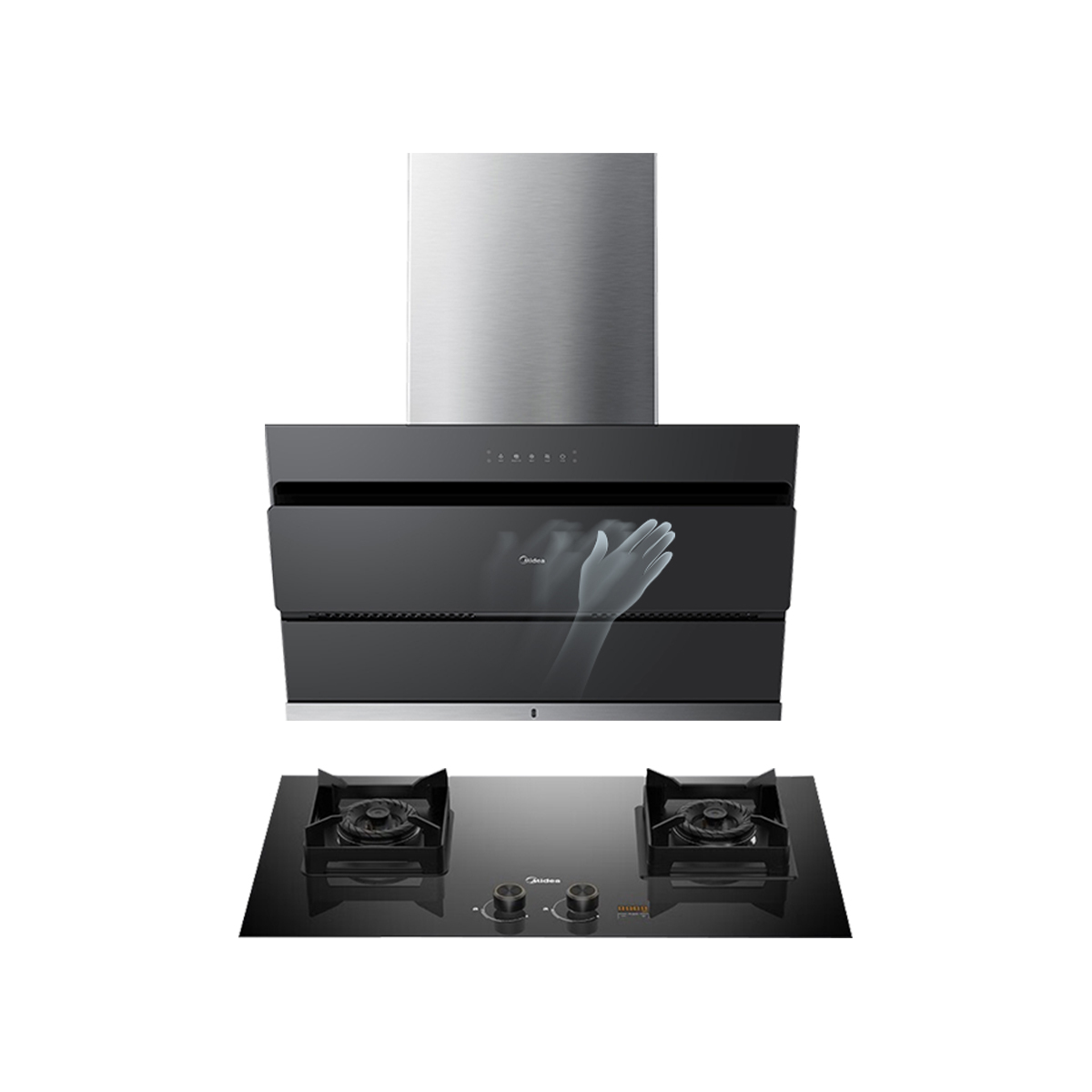 美的烟灶套装 21m³大吸力 5KW大火 J25S+JZT-Q300 天然气