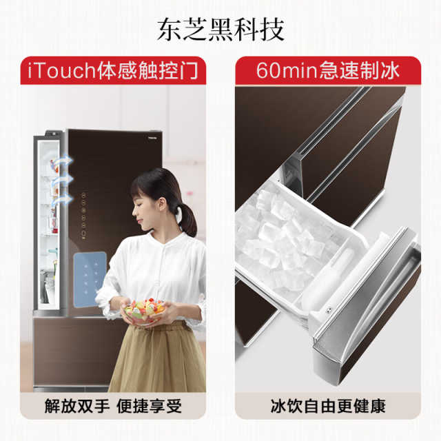 东芝冰箱 508升 光触媒净味 体感触控门 独立双冷却系统 GR-RM533WE-PG1A2 兰芷棕