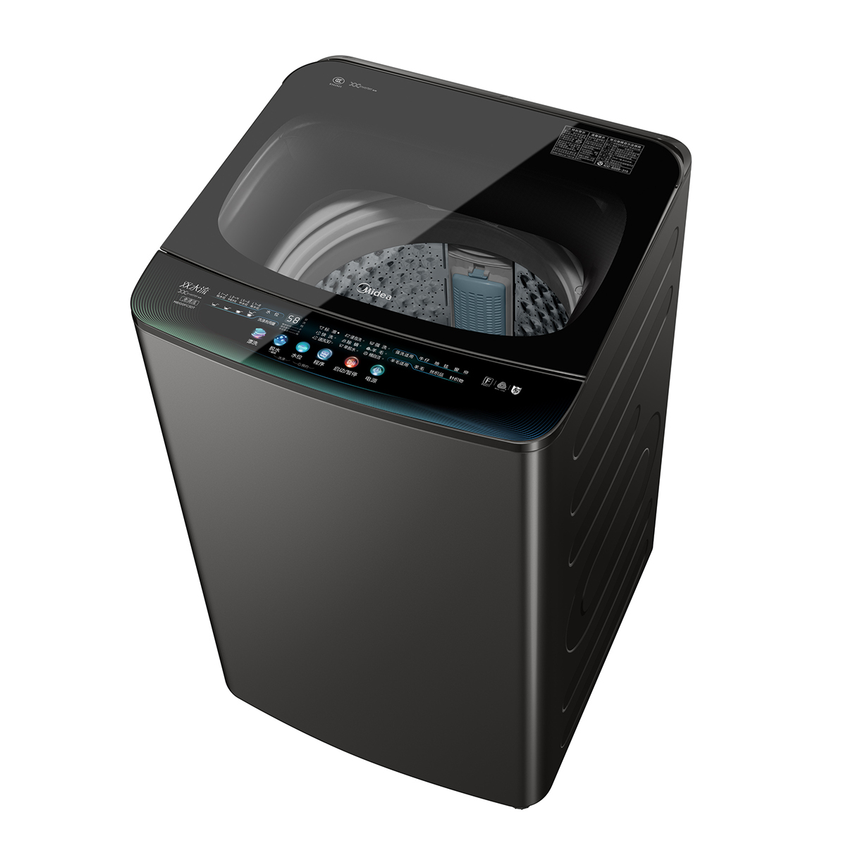 MB100FC3DT 波轮全自动洗衣机 金属钛 门盖高光黑,白玻 波轮式 220V,1Ph 50Hz