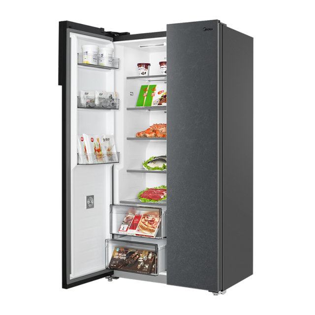 美的对开门冰箱 全舱PT净味 大冷冻室 一级双变频MR-583WKGPZX-美的商城