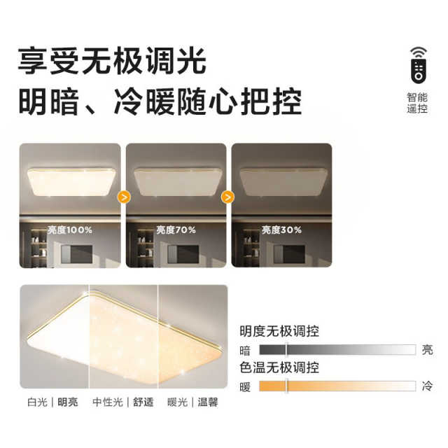 MX-24Y17 吸顶灯 明轩X2204/PVC满天星 金色