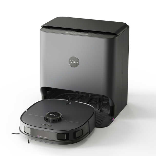 美的无尘感扫地机器人 小黑盒 V10 扫拖吸洗烘一体 5000Pa吸力 自动上下水需要单独购买