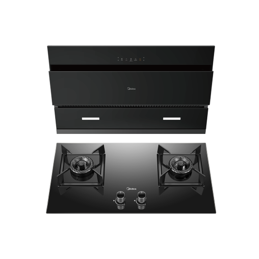 美的烟灶套装 21m³大吸力 挥手智控 5.0KW大火力 直火环喷 J25S-Q330-T