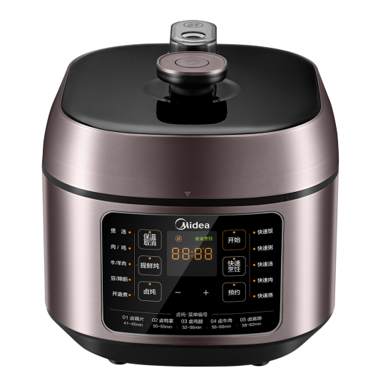 美的电压力锅 5L容量 0涂层内胆 创新少盐提鲜 一锅双胆 MY-C540G 