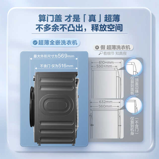 【超薄全嵌】小天鹅10KG洗烘一体机 轻享版小乌梅 羊毛绿标 AI智投TD100SC81