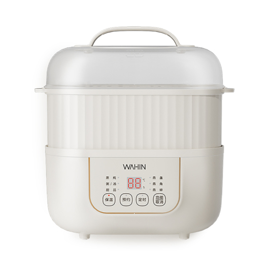 华凌多功能电炖盅 上蒸下煮 6大菜单功能 白瓷内胆无涂层 WH-DG02HE