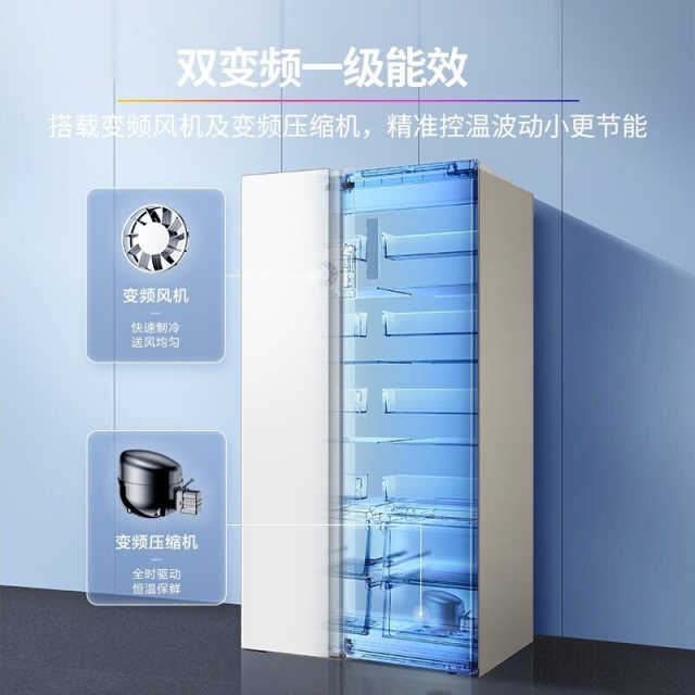 【纤薄大容量】华凌对开门冰箱549升 一级能效 双变频 低噪运行 BCD-549WKPZH